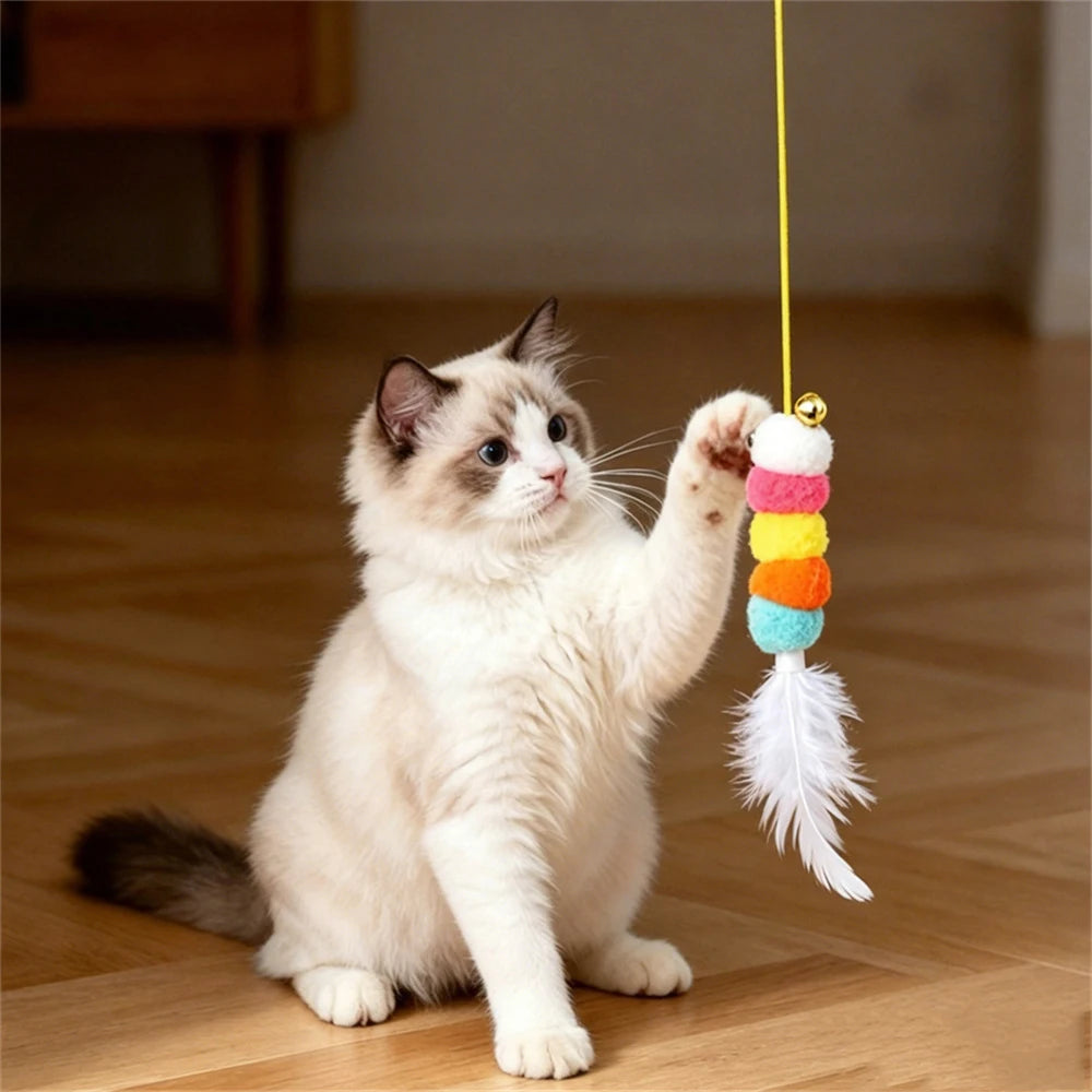 Automatic Telescopic Cat Wand Toy with 180cm Elastic Rope