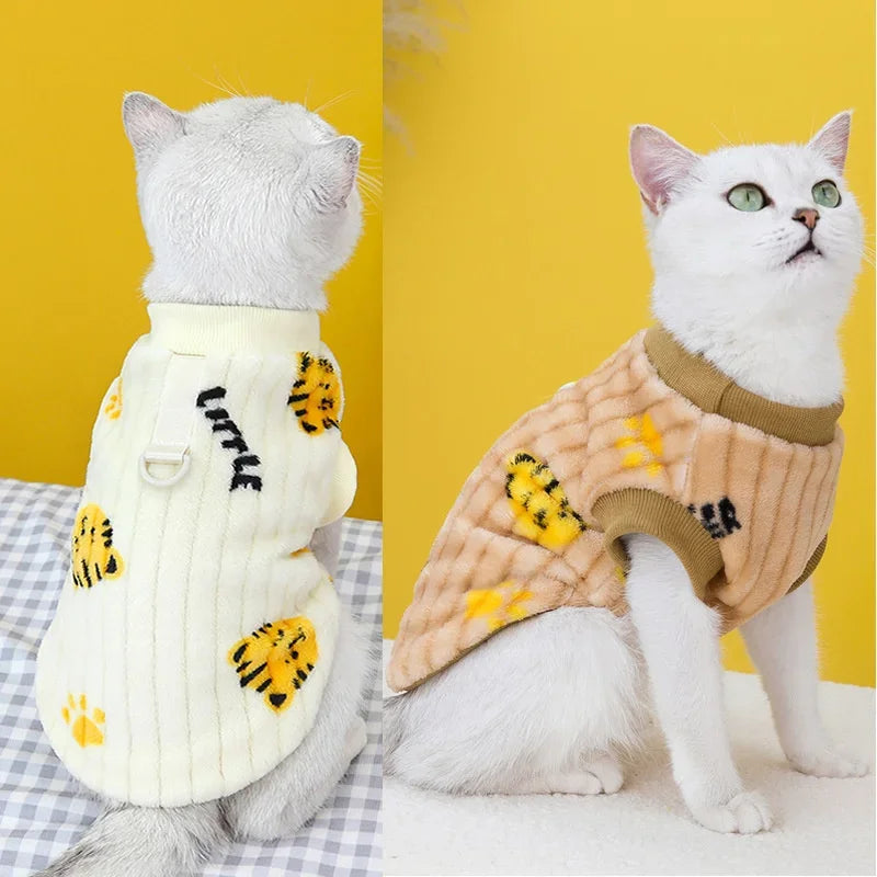 Strawberry Print Plush Pullover Sweater for Cats & Small Dogs