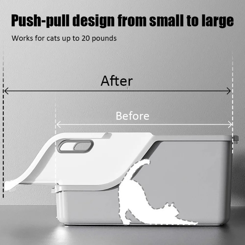 Extra Large Semi-Enclosed Cat Litter Box — Splash-Proof, Easy-Clean, Multi-Cat