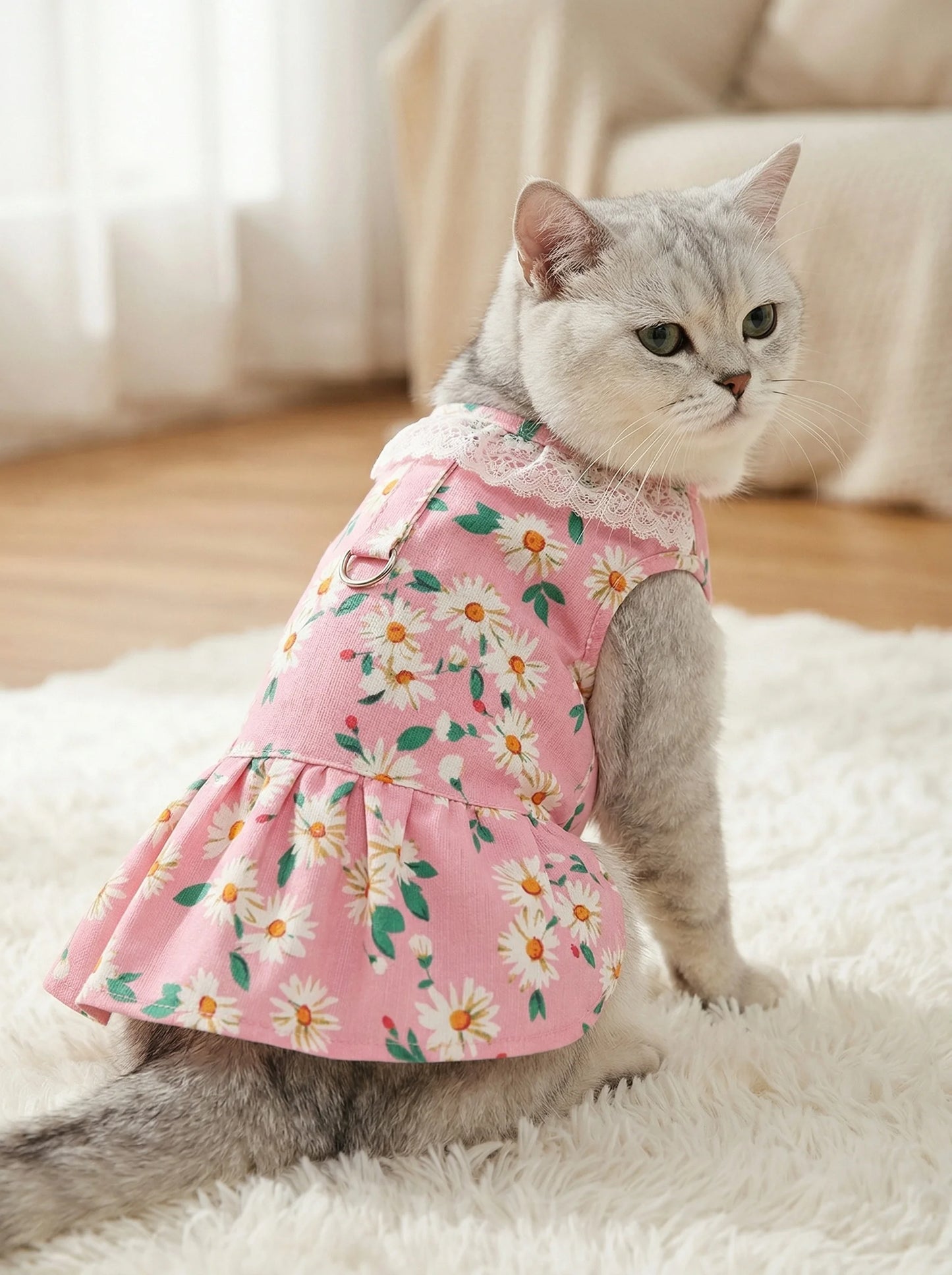Princess Cooling Dress for Small Dogs & Cats with Leash Ring