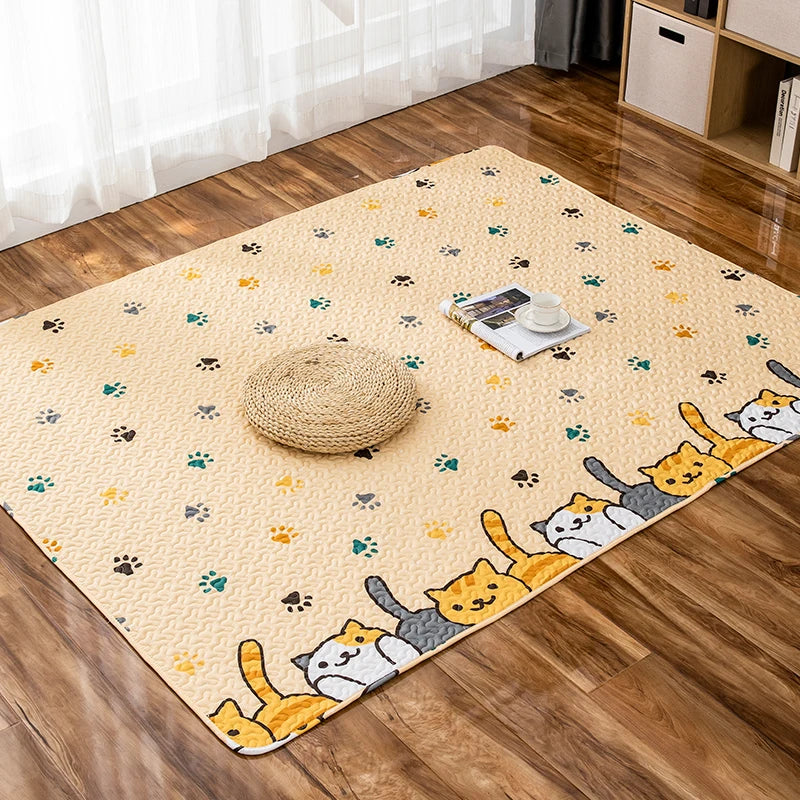Washable Cotton Pet Floor Mat – Multi-Use Bedding Pad