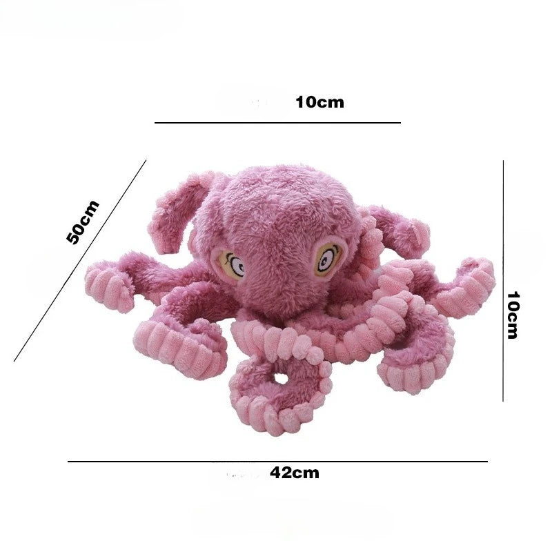 Octopus Plush Dog Toy - Bite Resistant Interactive Toy for Small & Large Dogs