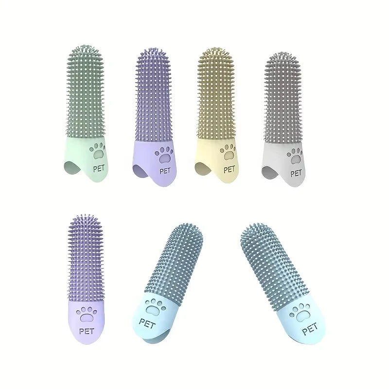 360° Silicone Finger Toothbrush for Dogs & Cats