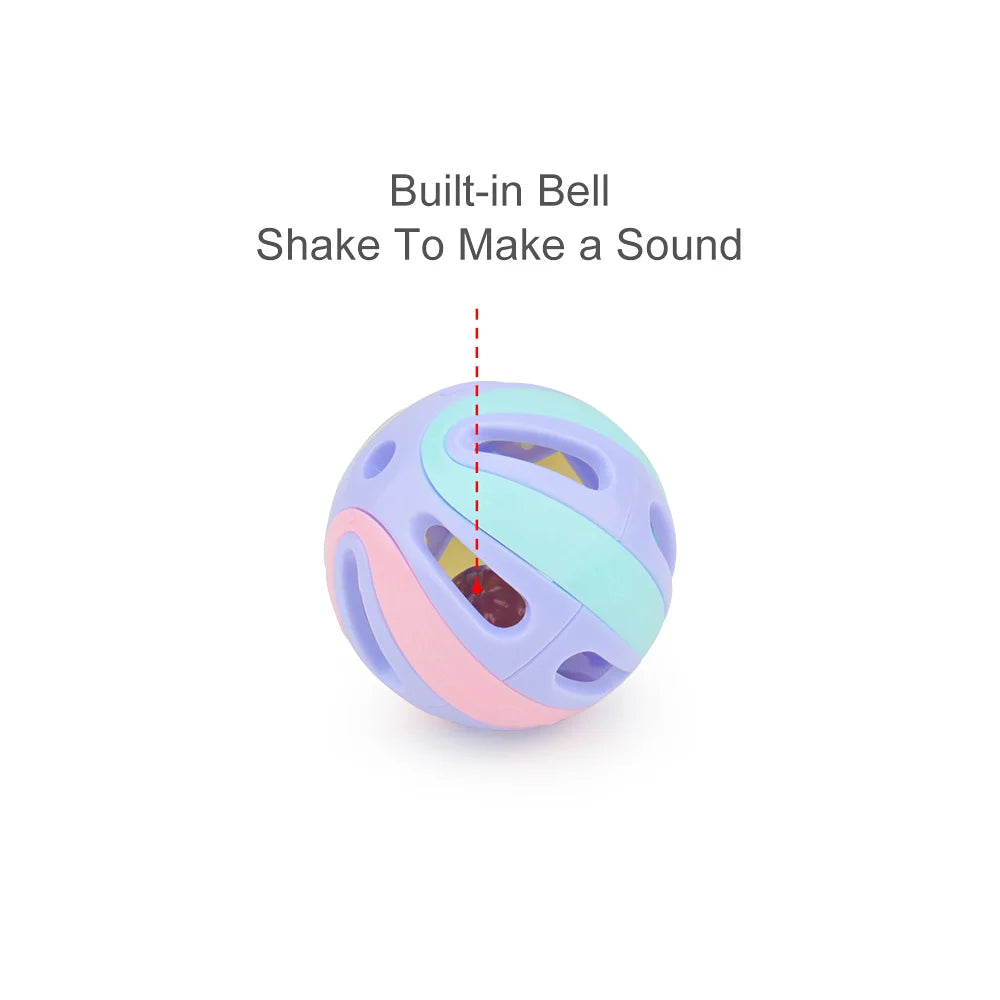 Colourful Bell Ball Cat Toys – Pack of 6