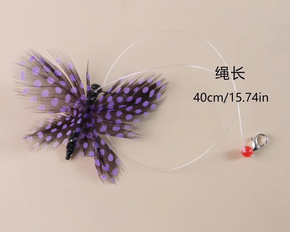 Hands-Free Butterfly Cat Wand Toy with Suction Cup & Bell