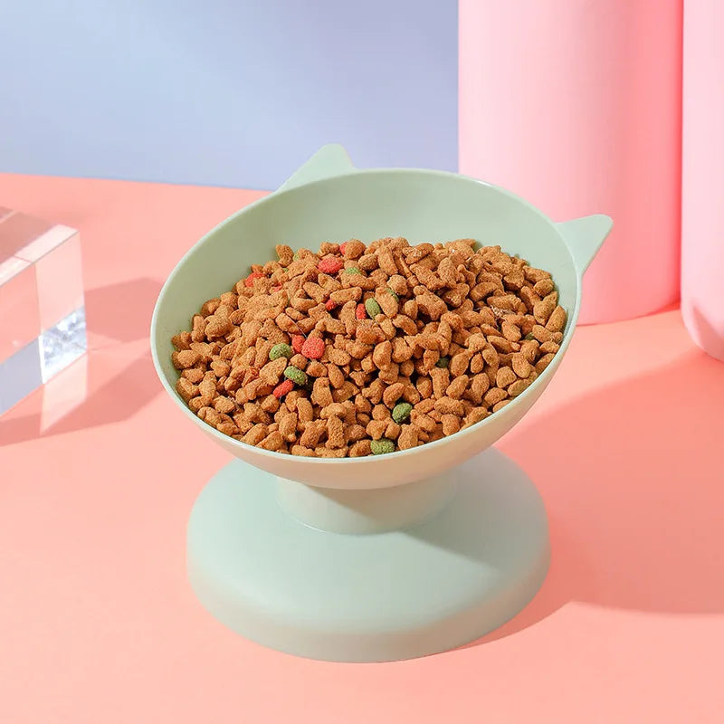Tilted Pet Food Bowl with Neck Protector - Anti-Choking Design
