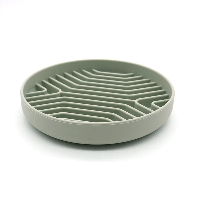 Silicone Slow Feeder Bowl with Non-Slip Mat for Dogs & Cats
