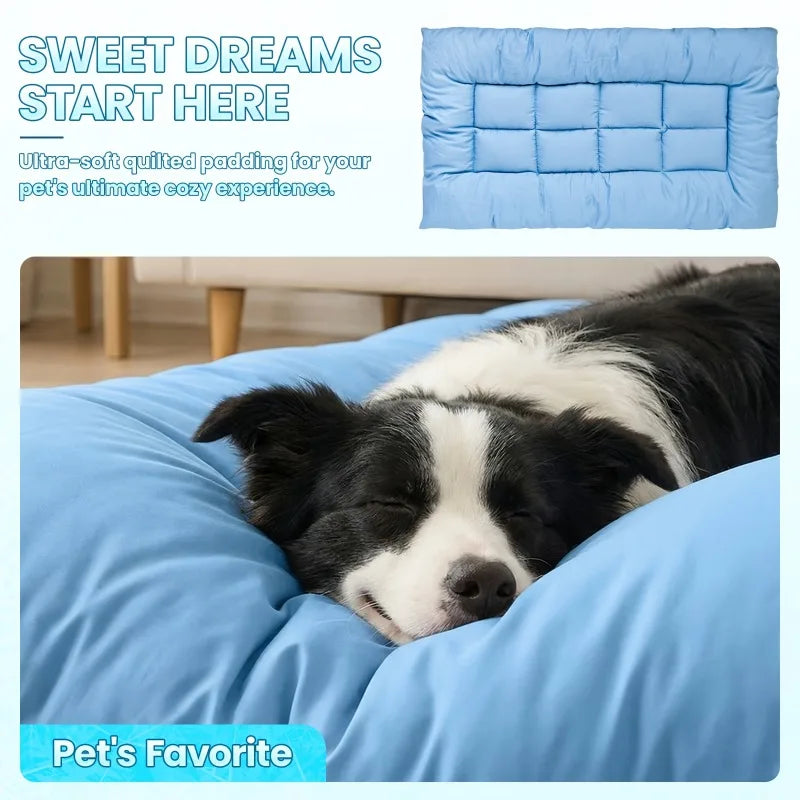 Extra Large Plush Grid Pet Bed Mat