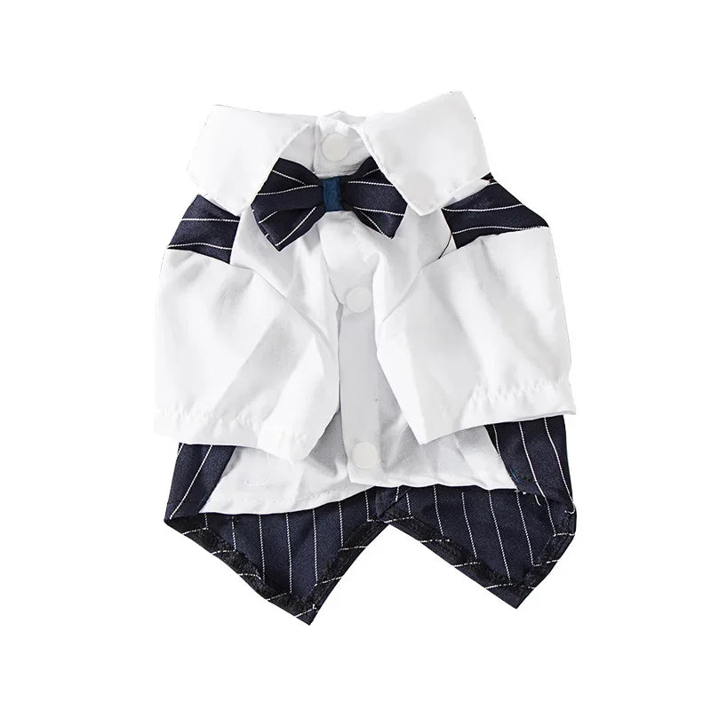 Striped Tuxedo Jacket with Bow for Small Dogs & Cats