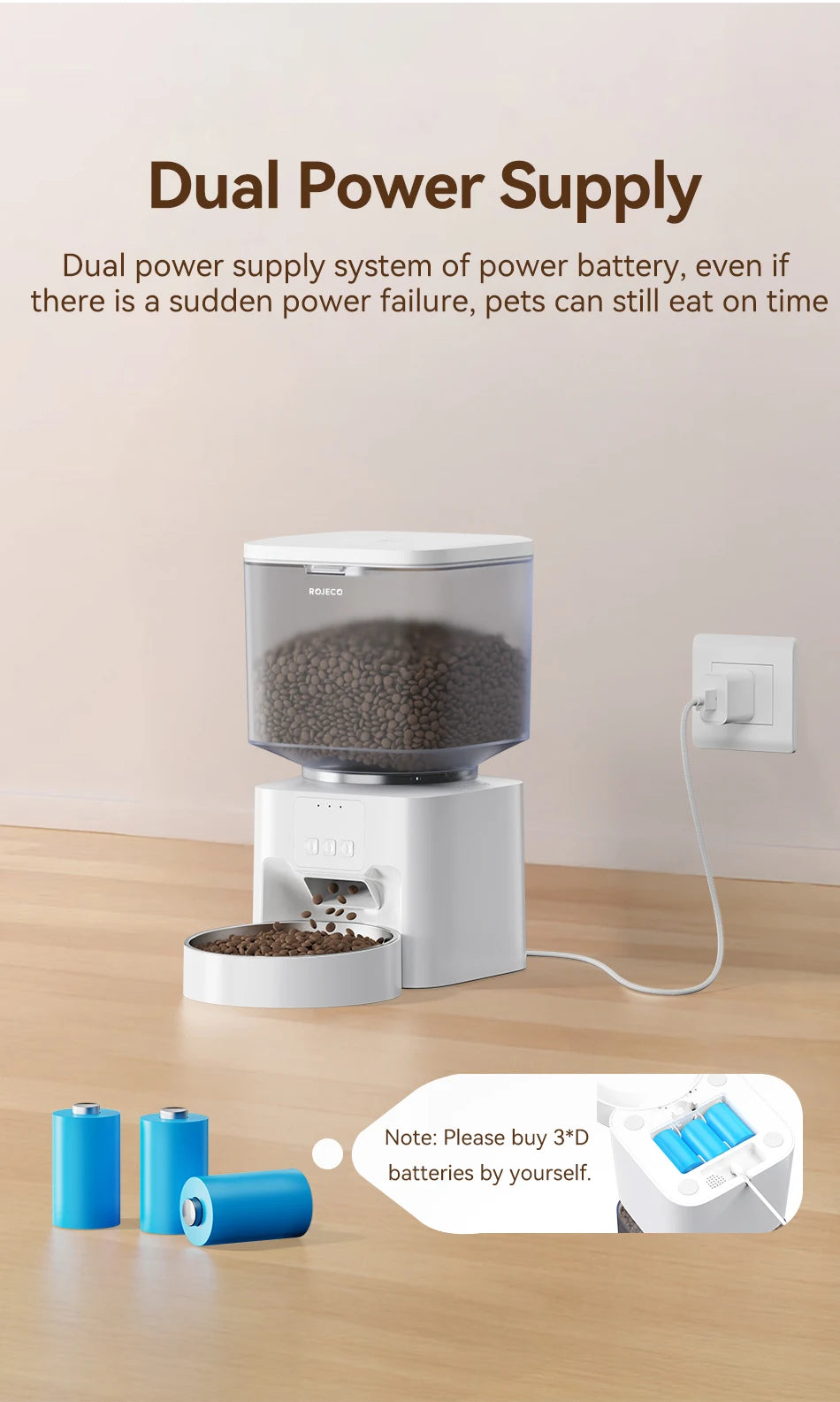 4.5L Smart Wi-Fi Automatic Pet Feeder with App Control