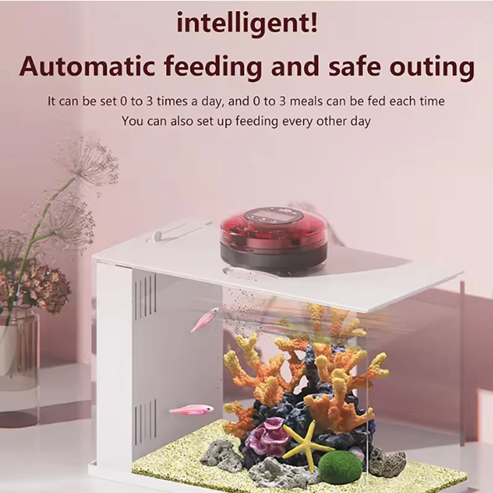 Distributeur Automatique de Nourriture pour Poissons Rechargeable par USB avec Écran LCD et Minuteur