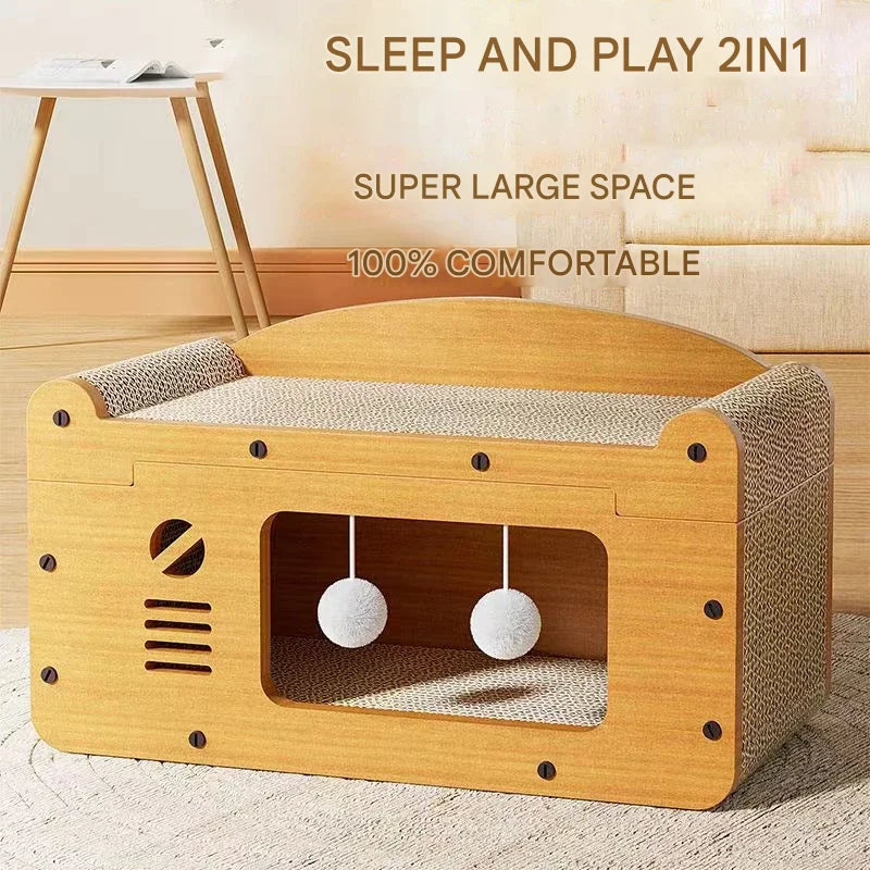 2-in-1 Cat Scratching Board & Post