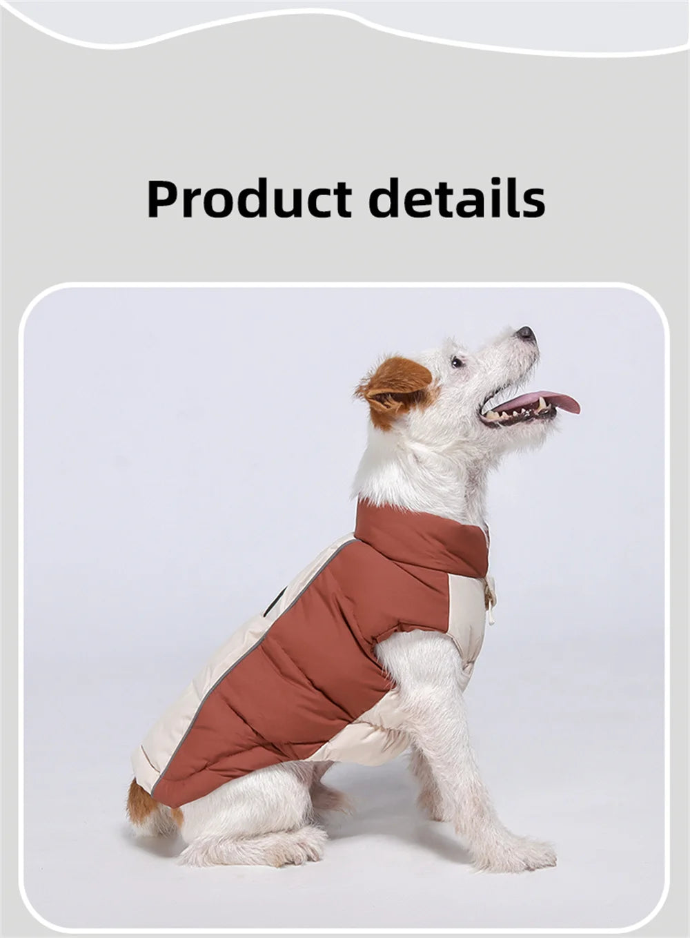 Windproof Reflective Down Jacket for Small Dogs | Harness Hole