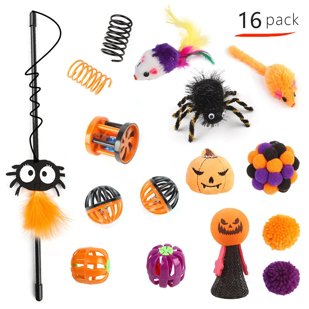 Interactive Cat Toy Variety Set with Wand, Mouse and Bell