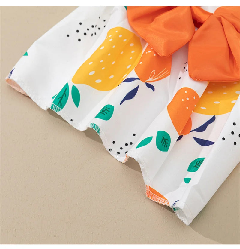 Fruit & Floral Print Bow Dress for Cats & Small Dogs