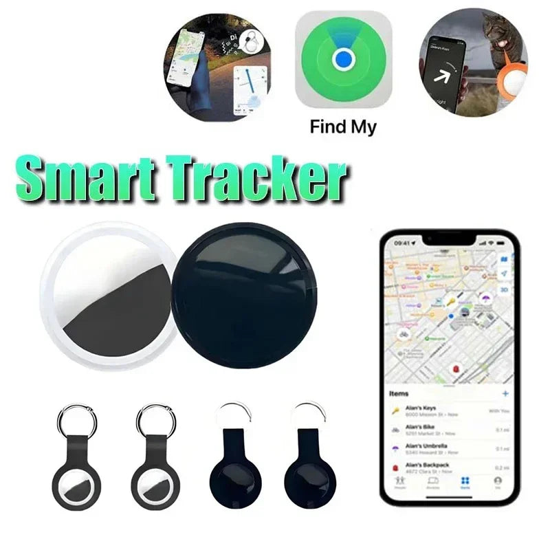 Ultra-Compact 30mm Bluetooth Tracker for Pets, Keys & Bags — Leather Sleeve Option