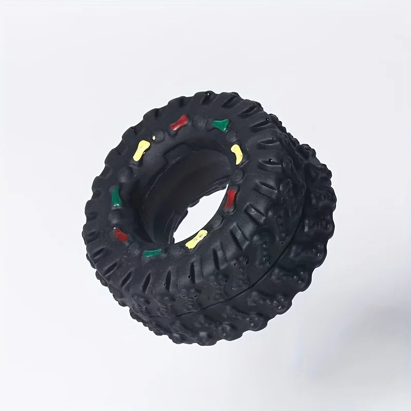Interactive Chew Wheel Dog Toy – Durable Squeaky Teething Toy for Small & Medium Dogs