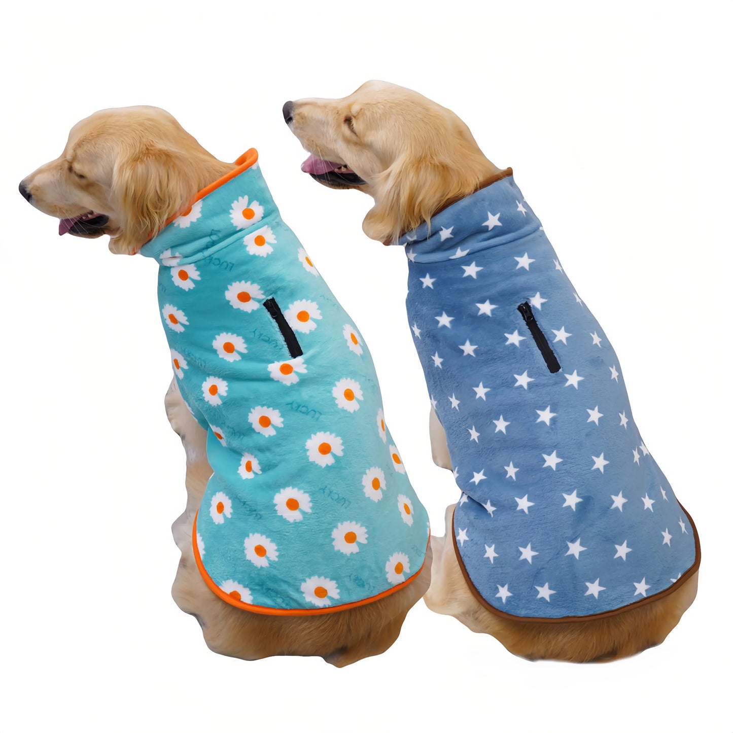 Manteau polaire à capuche pour chien avec trou pour laisse | Veste d'hiver chaude et ajustable pour chiens de petite à grande taille