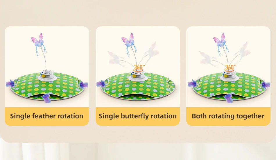 Interactive Hide & Seek Cat Toy - 3-in-1 Smart Feather & Butterfly Teaser