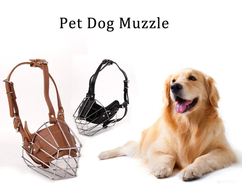 Adjustable Leather Dog Muzzle – Anti-Bite & Breathable
