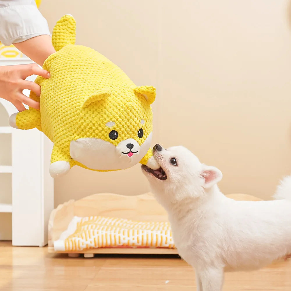 Plush Animal Dog Toy – Bite-Resistant Squeaky Comfort Toy