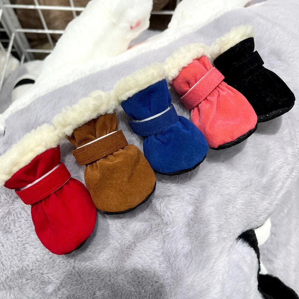 Bottes antidérapantes d'hiver pour chiens | Lot de 4 pour petits et moyens chiens et chats