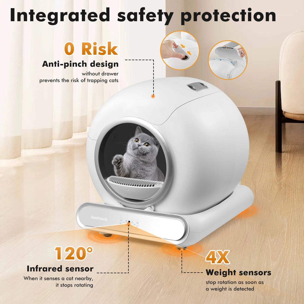 65L Self-Cleaning Cat Litter Box | Wi-Fi & App Control | Ozone Odour Control | UK Plug
