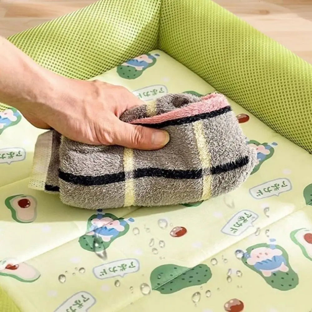 Square Cooling Pet Bed with Neck Support — Breathable, Waterproof & Anti-Slip for Dogs & Cats