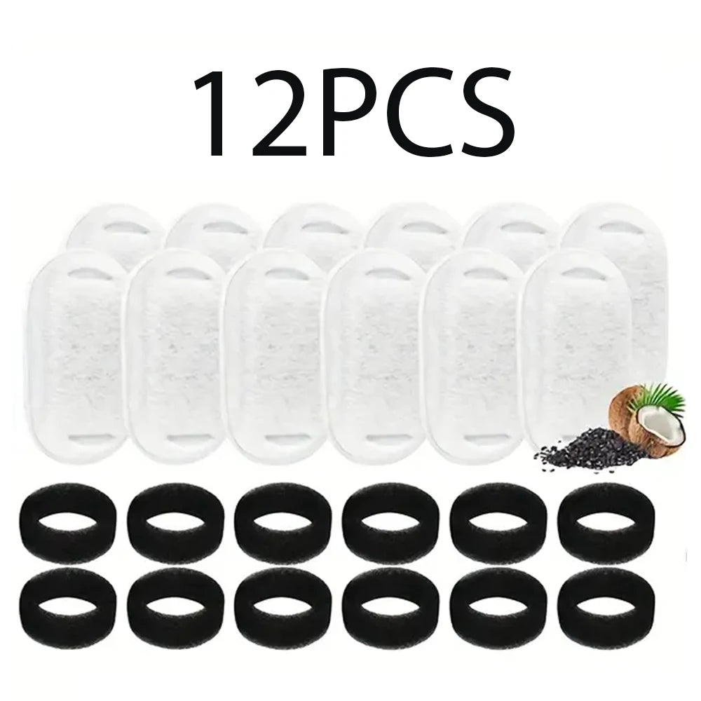 32pcs 16pcs 12pcs Automatic Cat Fountain Filter Replacement, Activated Carbon Cat Drinking Water Filter With Sponge Foam Filter
