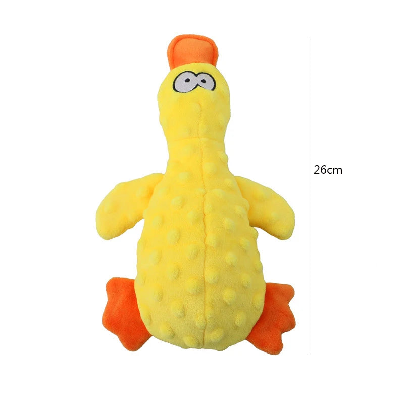 Plush Duck Squeaky Toy with Rope