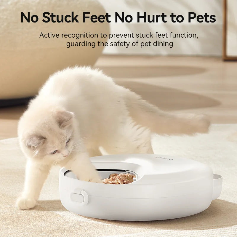 Distributeur Automatique de Croquettes 4 Repas - Distributeur Intelligent Nourriture Sèche et Humide pour Chats et Chiens