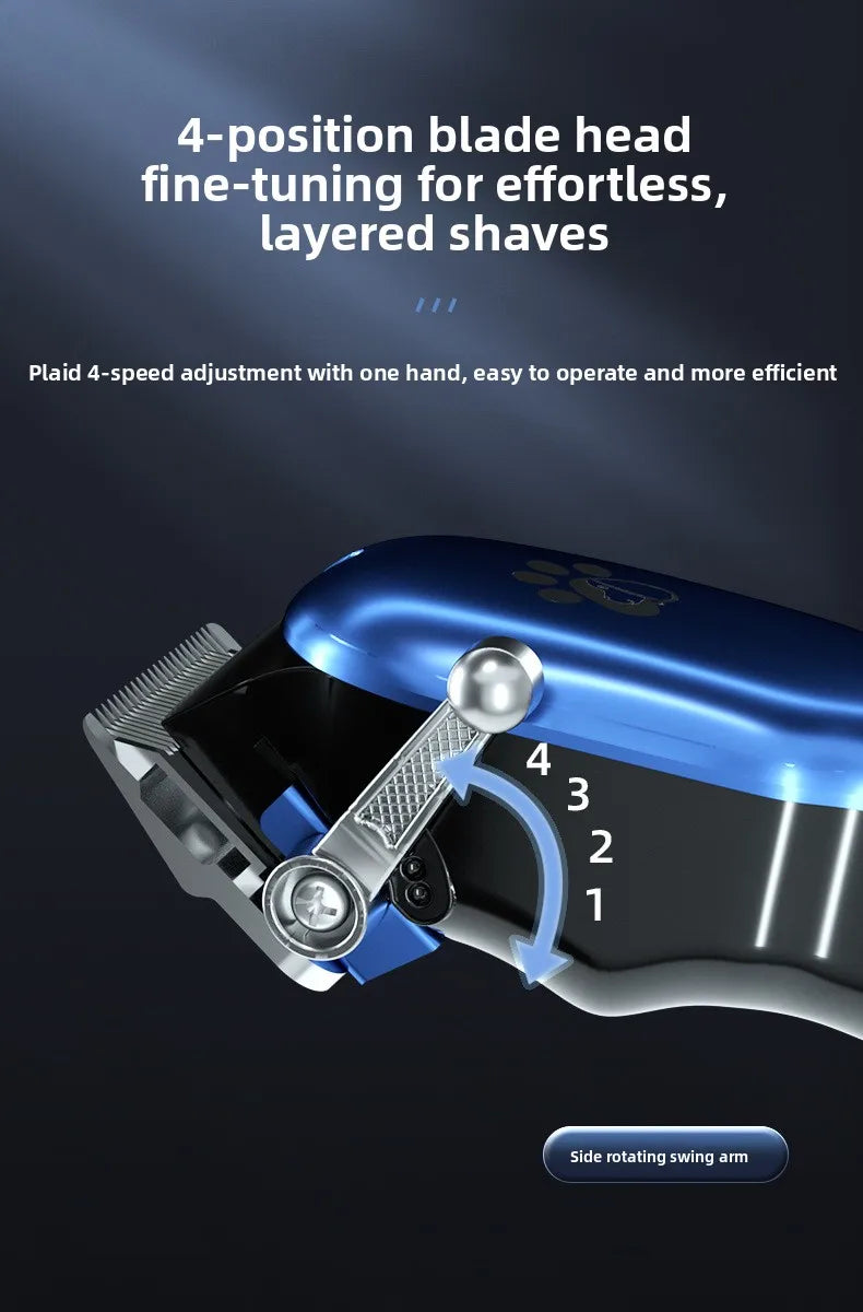 Professional Cordless Pet Grooming Clipper with LCD Display — Ultra-Quiet