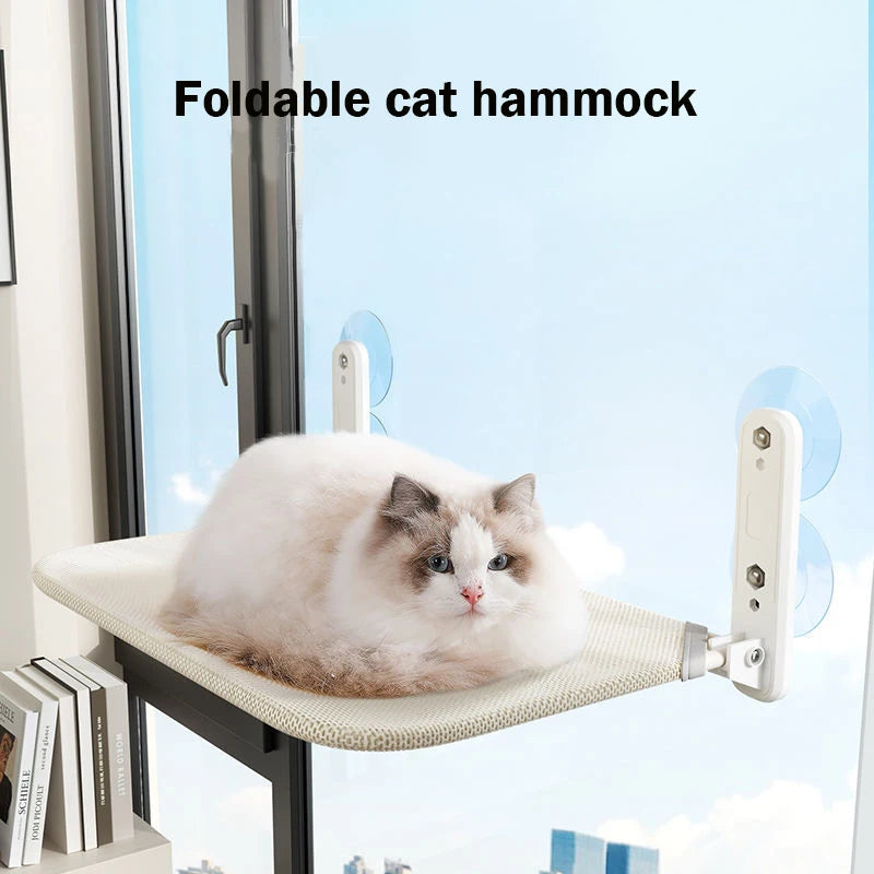Foldable Cat Window Hammock – Removable Washable Mattress Cat Bed