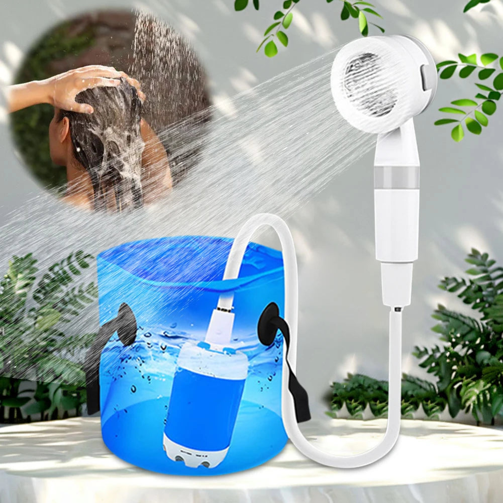 Rechargeable Camping Shower Pump with Digital Display
