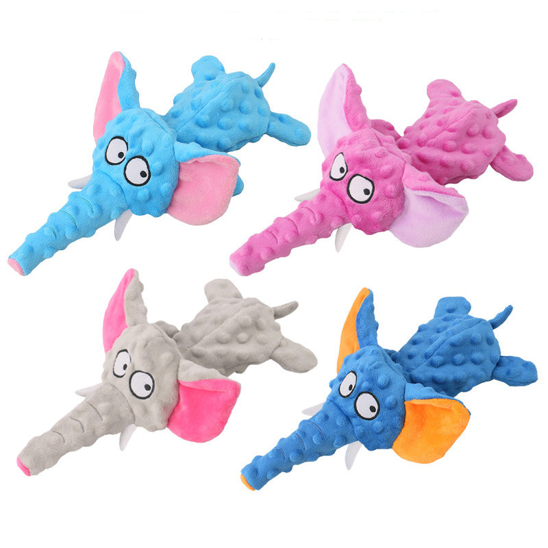 Jouet pour chien en peluche éléphant couineur avec papier froissé