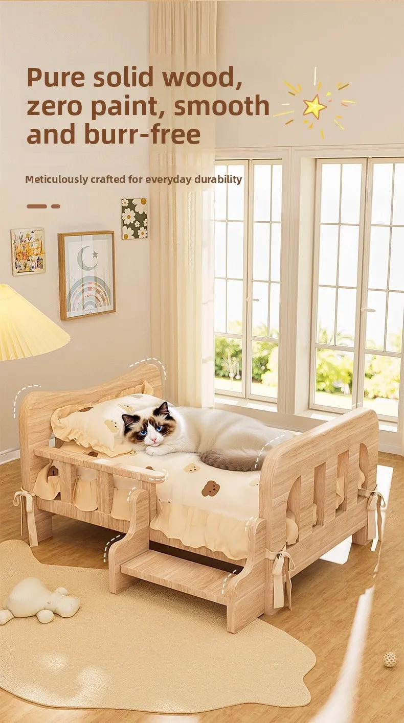 Solid Wood Pet Bed