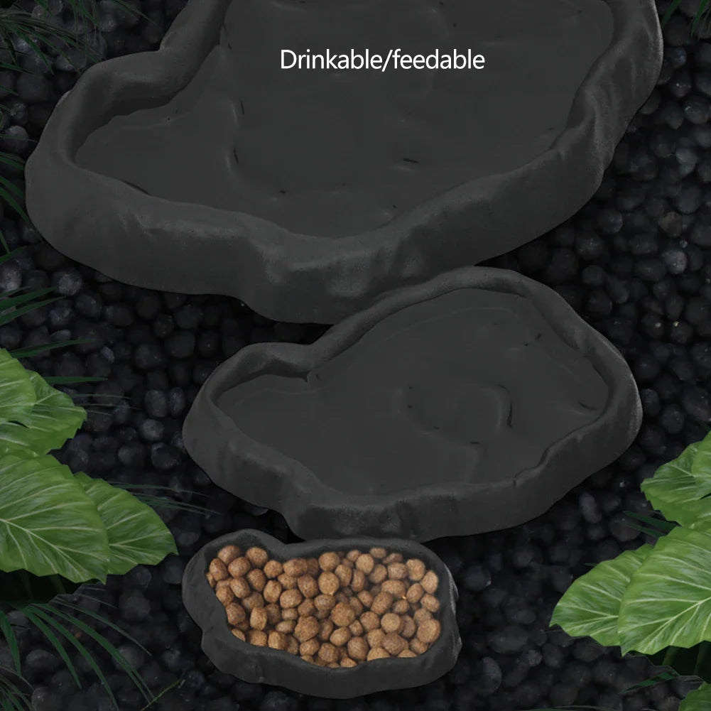 Reptile Rock-Style Food & Water Bowl for Terrariums
