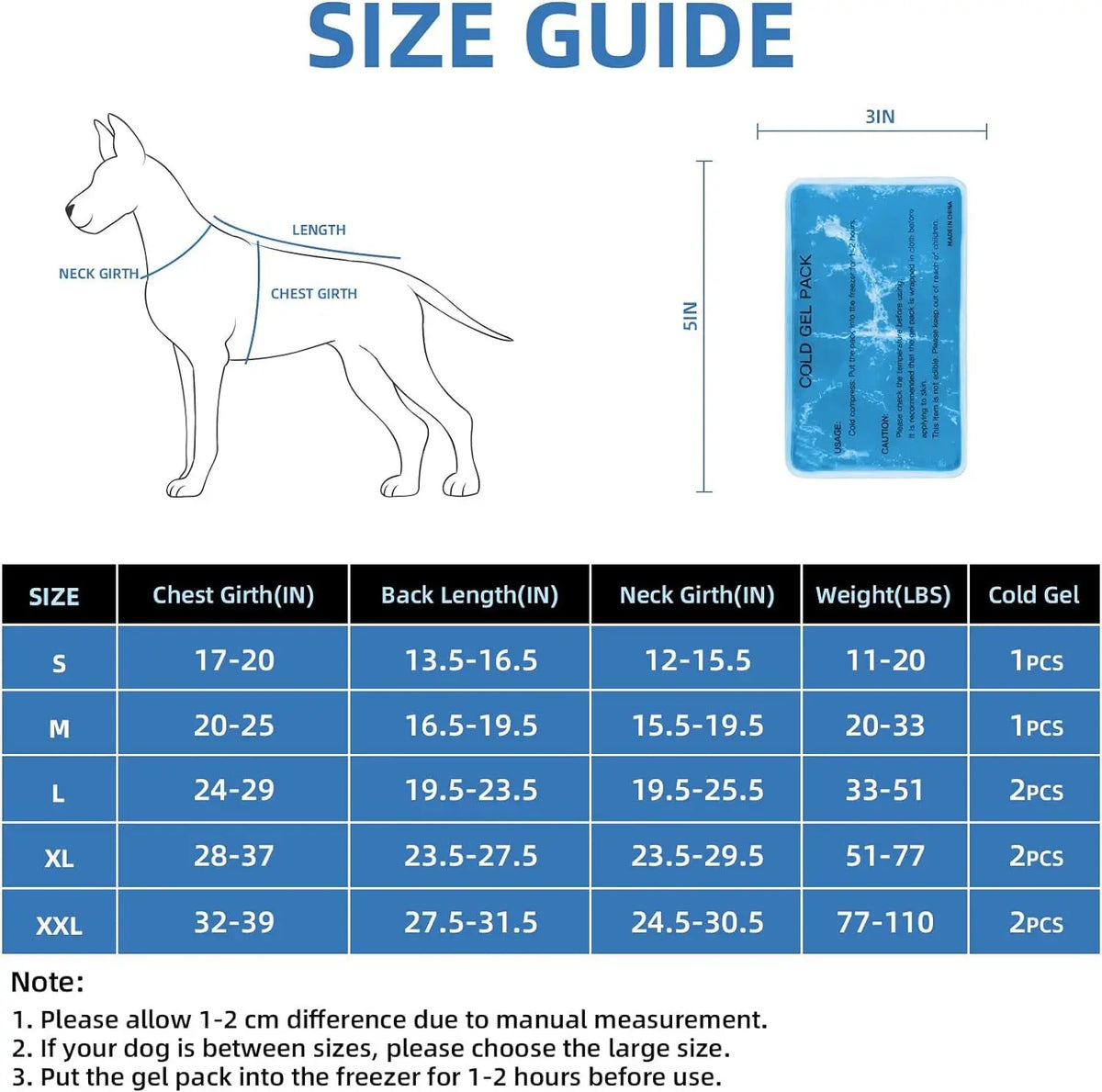 2-in-1 Dog Cooling Harness Vest with Ice Gel Pack & Reflective Strips