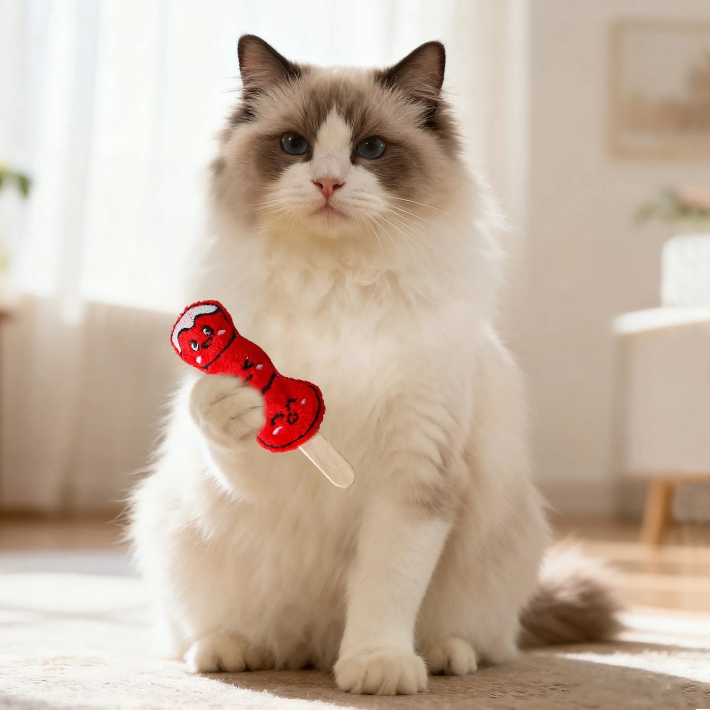 Jouet à mâcher interactif en peluche en forme de poisson pour chat
