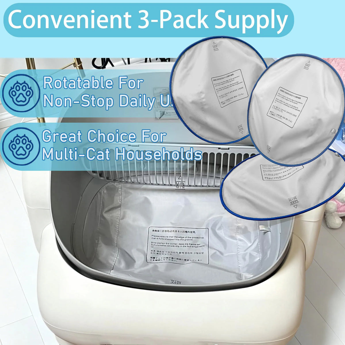 Waterproof Replacement Liner for Self-Cleaning Cat Litter Boxes