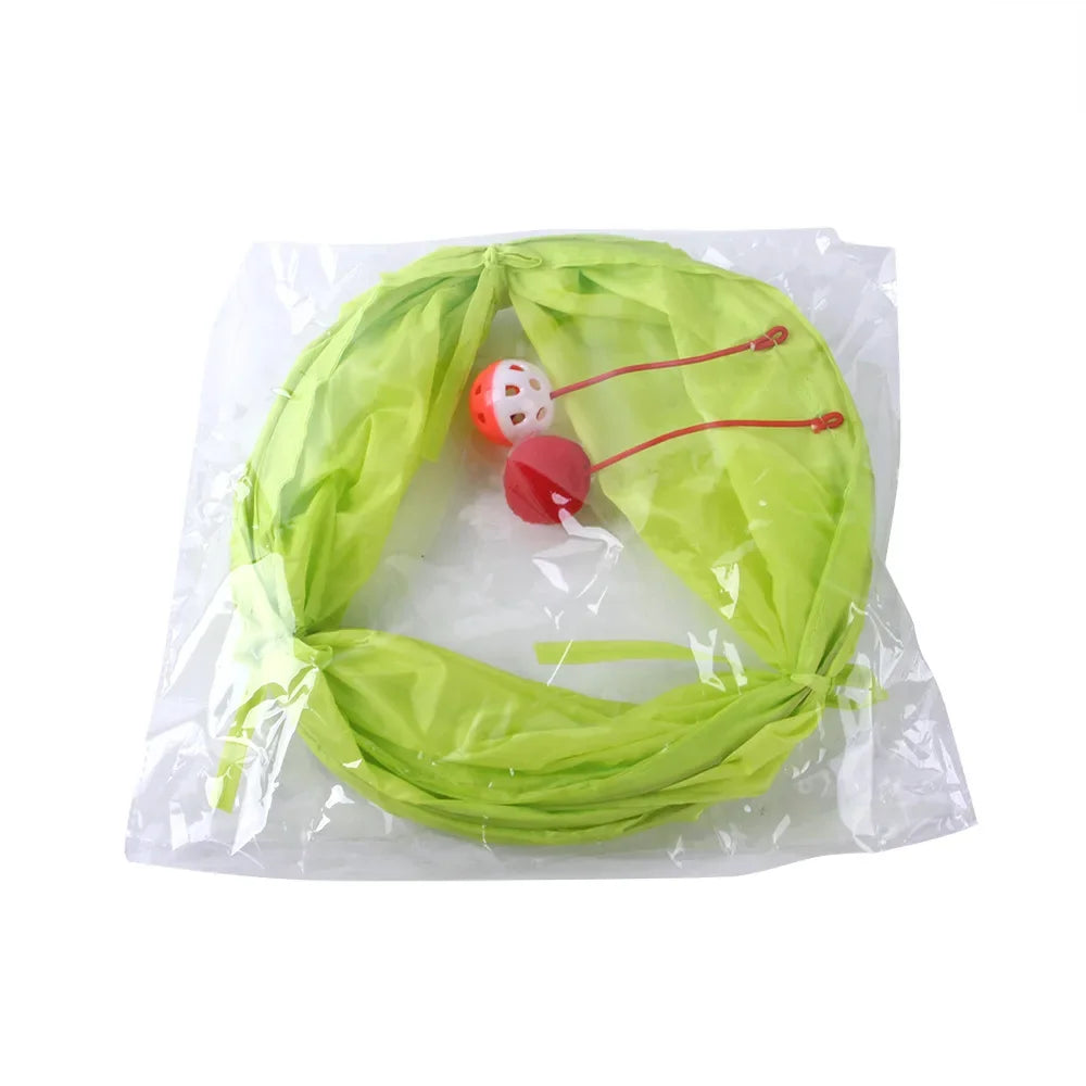 Tunnel de jeu pliable pour animaux de compagnie avec son froissé