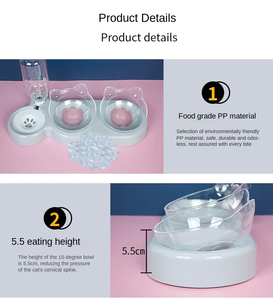 Elevated Double Pet Bowl Feeder – Raised Food & Water Station for Cats & Dogs