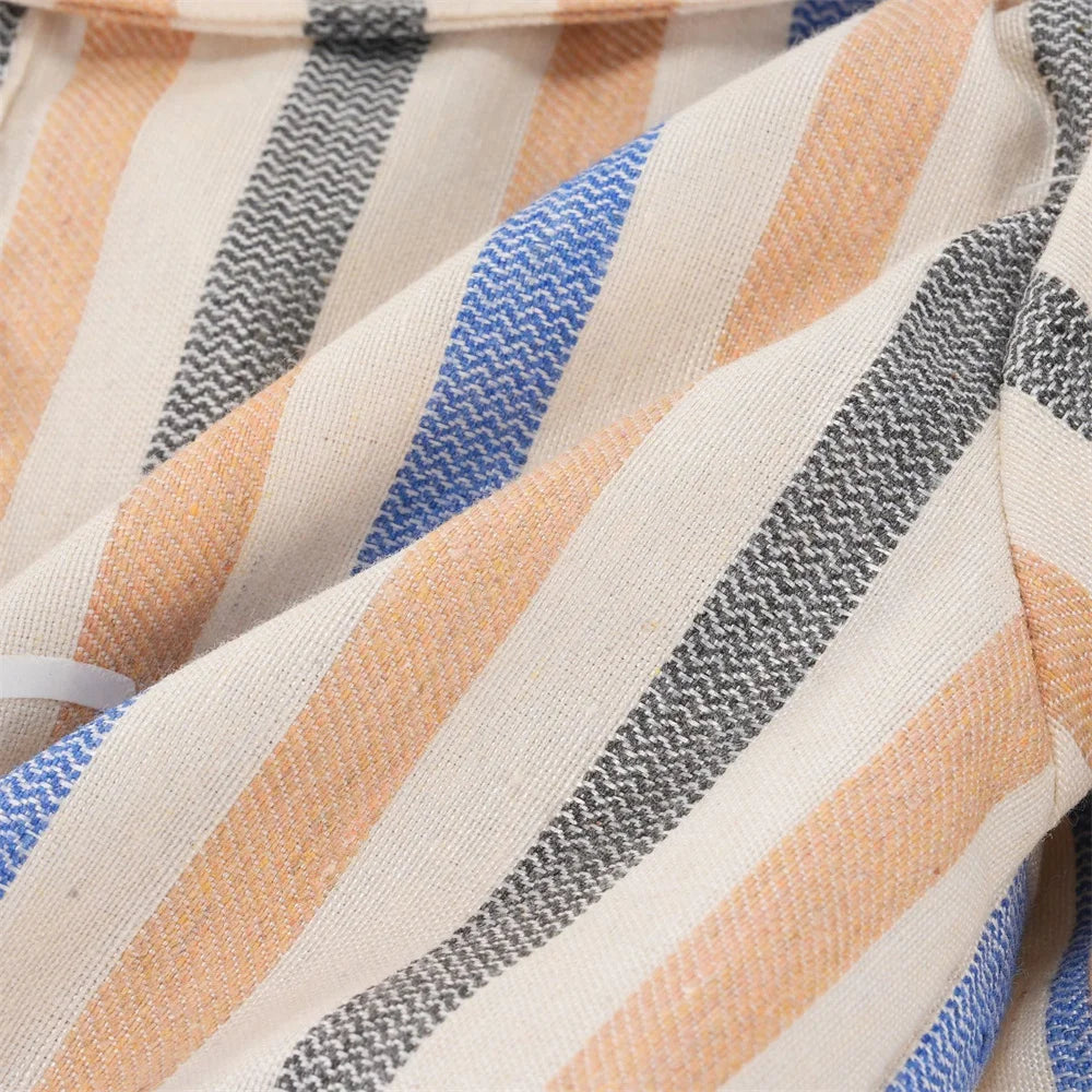 Striped Pet Shirt with D-Ring for Cats & Small Dogs