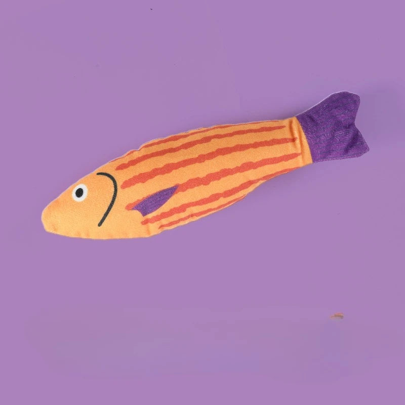 Interactive Plush Fish Cat Toy