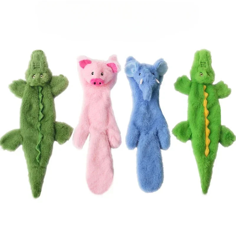 Jouet pour chien en peluche crocodile couineur avec papier froissé