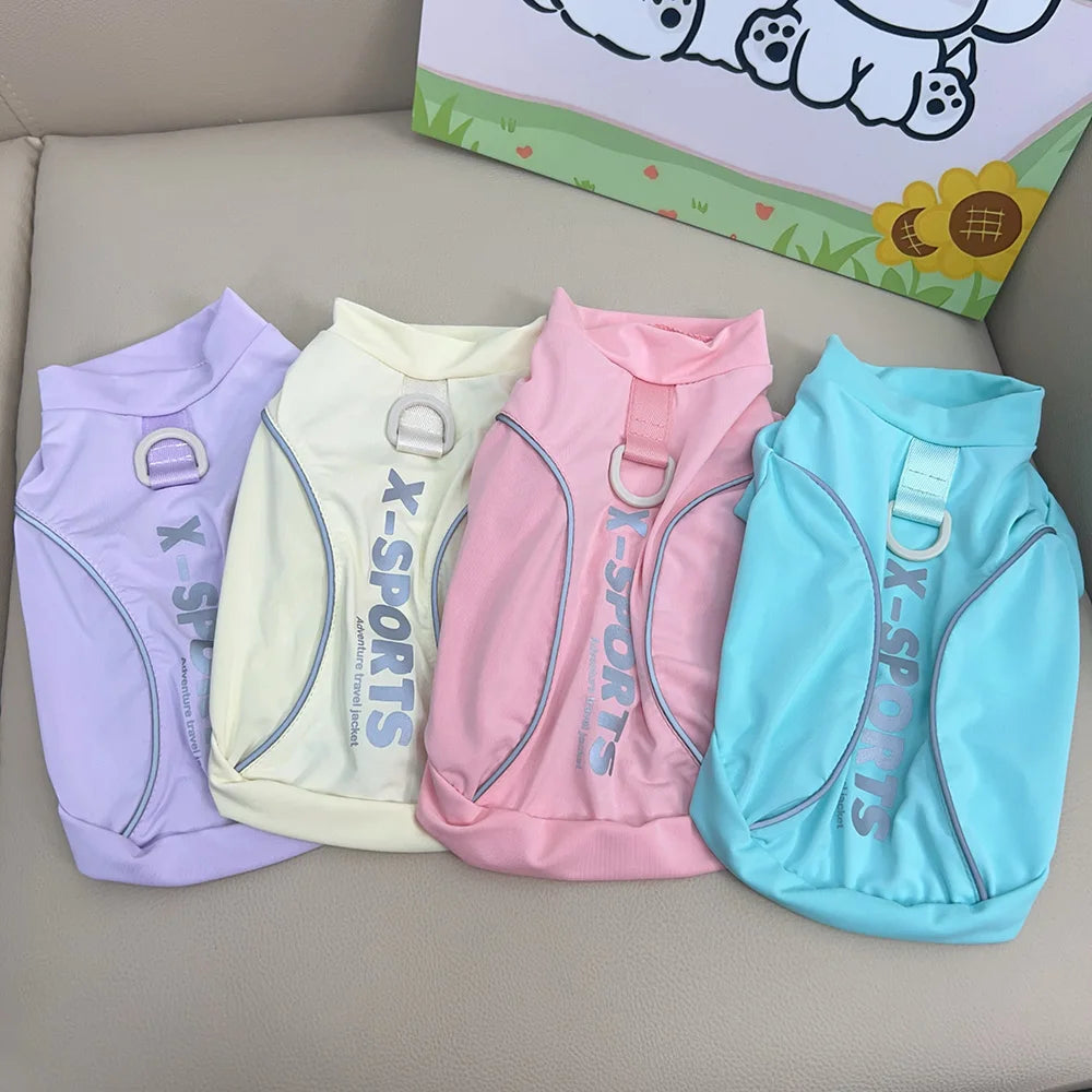 Reflective Sports Pet T-Shirt with Traction Ring