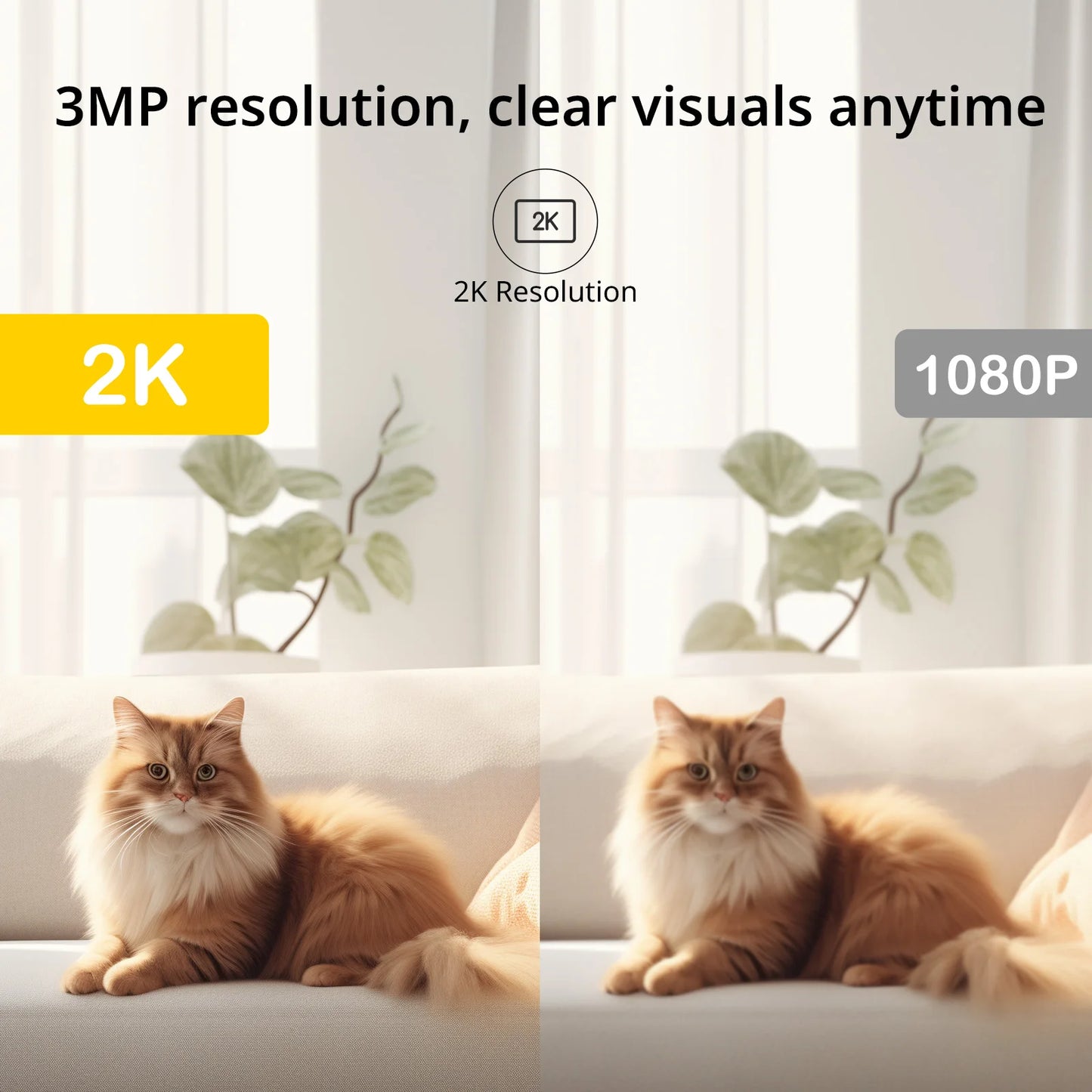 2K Indoor WiFi Security Camera — Baby, Pet & Home Monitor with 2-Way Audio