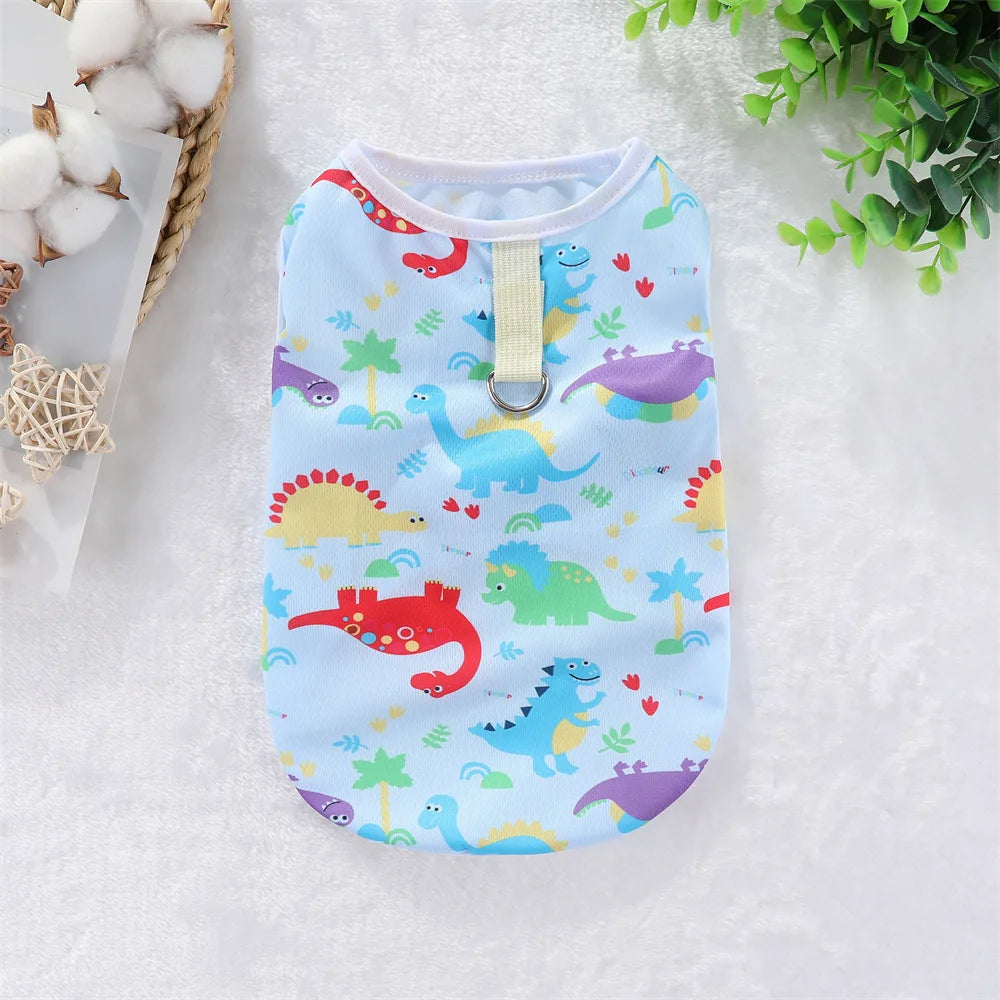 Gilet rafraîchissant d'été pour chiens - Chemise douce pour animaux de compagnie au design de dessin animé