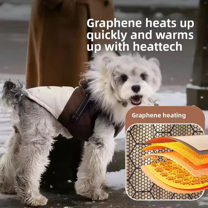 Fleece Hooded Dog Jacket – Warm Plush Winter Coat for Dogs & Cats