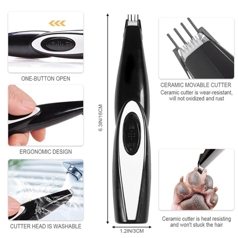 Professional Rechargeable Pet Grooming Clipper Kit for Dogs & Cats